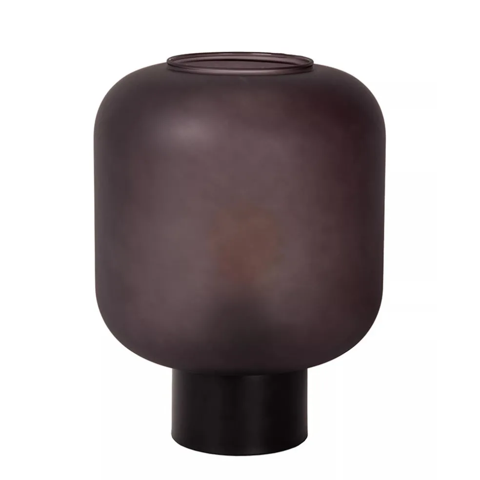 chique_tafellamp_zwart_me_0.webp Discount Straluma Chique tafellamp zwart met mat zwart glas