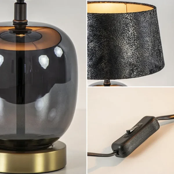 Fashion Straluma Chique tafellamp zwart/goud met kap