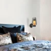 Fashion Straluma Chique wandlamp zwart marmer met smoke glas