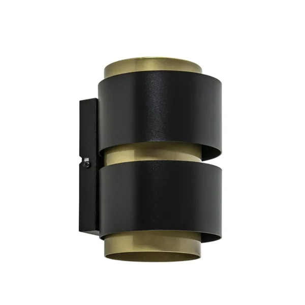 cilinder_wandlamp_g_mat_z_0.webp Best Straluma Cilinder wandlamp G9 mat zwart met goud