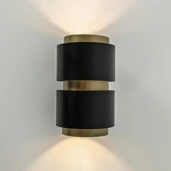 cilinder_wandlamp_g_mat_z_2.webp Best Straluma Cilinder wandlamp G9 mat zwart met goud