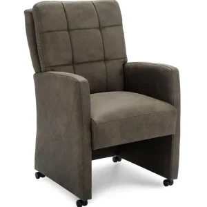 comfortabele_armstoel_oli_0.webp Store Straluma Comfortabele armstoel olijf groen met wieltjes en handgreep