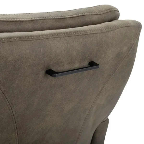 comfortabele_armstoel_oli_3.webp Store Straluma Comfortabele armstoel olijf groen met wieltjes en handgreep