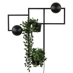 decoratieve_wandlamp_zwar_0-1.webp Sale Straluma Decoratieve wandlamp zwart met 2 plantenpotten
