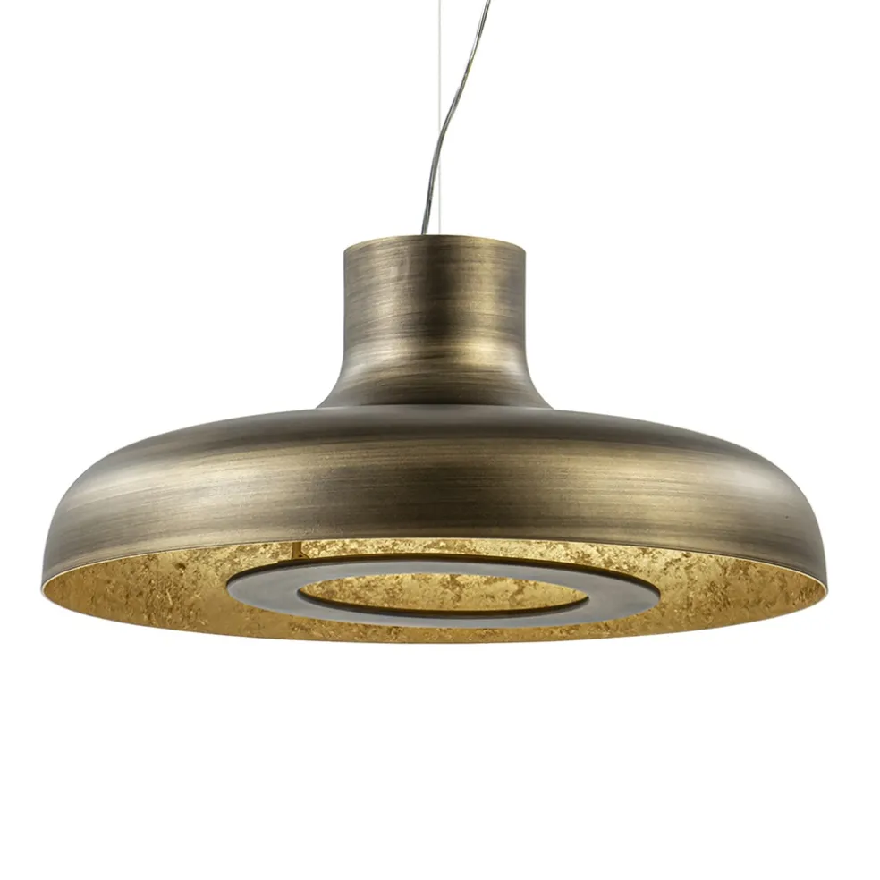 design_led_hanglamp_koepe_0.webp Discount Straluma Design LED hanglamp koepel brushed brons met goldleaf