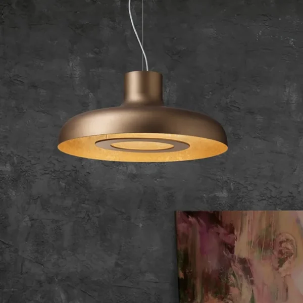design_led_hanglamp_koepe_4.webp Discount Straluma Design LED hanglamp koepel brushed brons met goldleaf