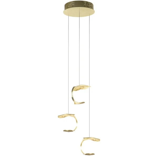 design_led_hanglamp_licht_1.webp Flash Sale Straluma Design LED hanglamp 3-lichts rond goldleaf