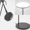 New Straluma Design LED uplighter met leesarm zwart geborsteld staal