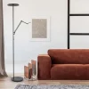 New Straluma Design LED uplighter met leesarm zwart geborsteld staal