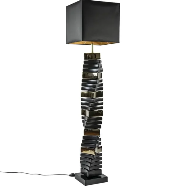 design_vloerlamp_keramiek_1.webp Online Straluma Design vloerlamp keramiek zwart/goud met zwarte kap