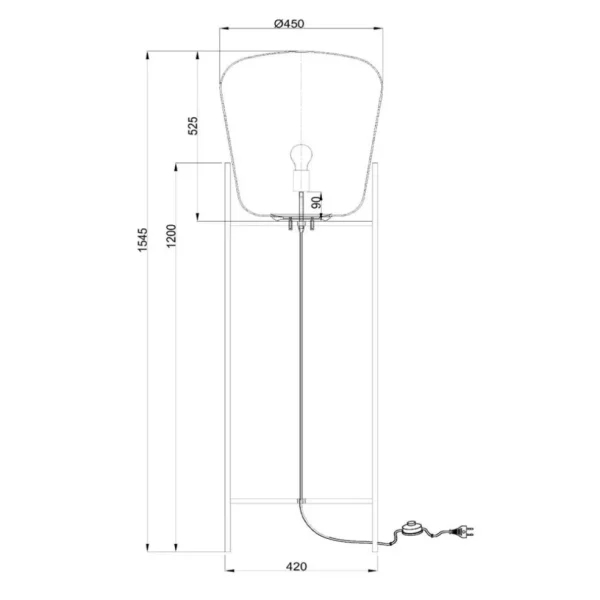 design_vloerlamp_zwart_fr_3.webp Flash Sale Straluma Design vloerlamp zwart frame met grote glazen kap