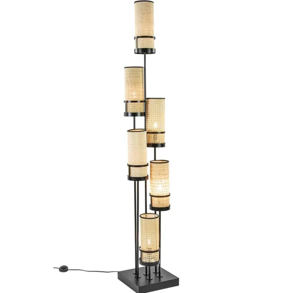 Online Straluma Design vloerlamp zwart met webbing kappen