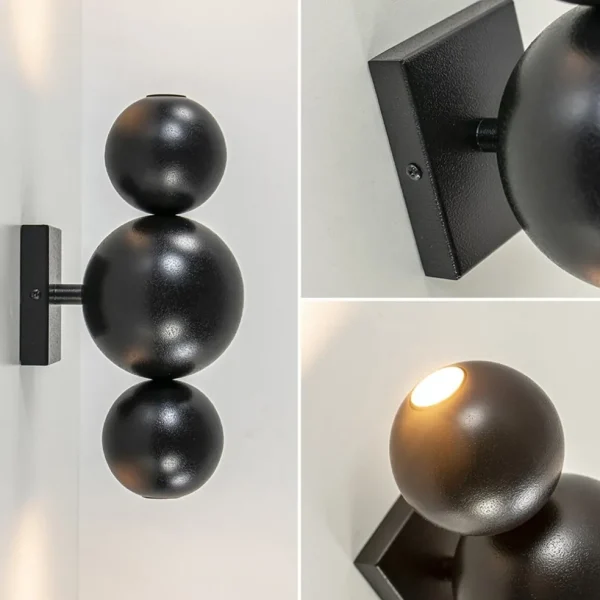 design_wandlamp_textured__3.webp Sale Straluma Design wandlamp textured black inclusief LED