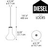 Outlet Straluma Diesel Living with Lodes hanglamp Flask A metallic black
