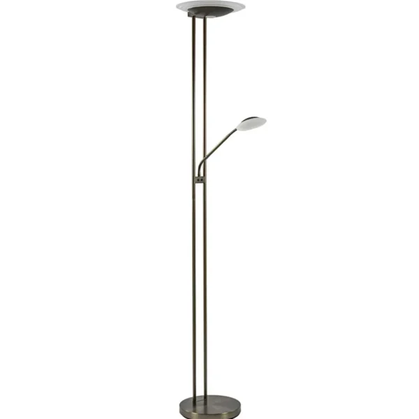 Clearance Straluma Dimbare LED uplighter met leeslamp donker brons