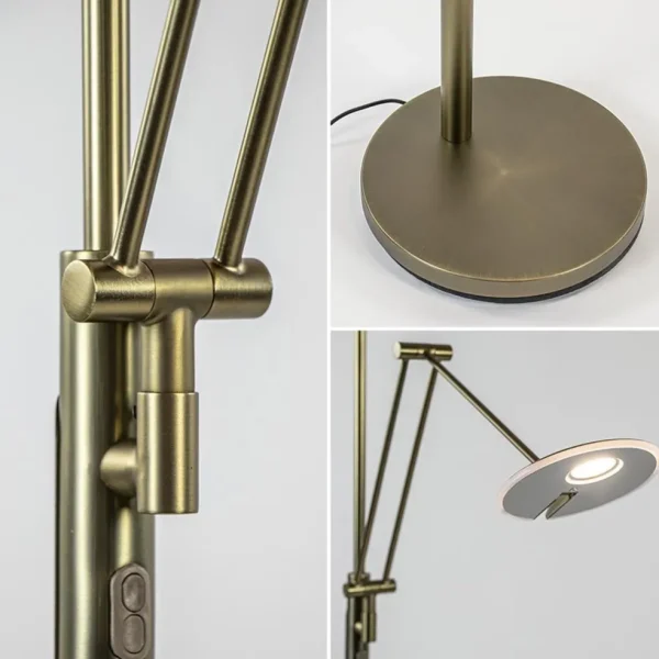 Sale Straluma Dimbare LED uplighter met leeslamp donker brons