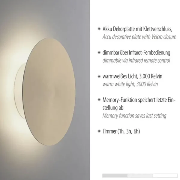 dimbare_led_wandlamp_op_a_2.webp Outlet Straluma Dimbare LED wandlamp op accu goud