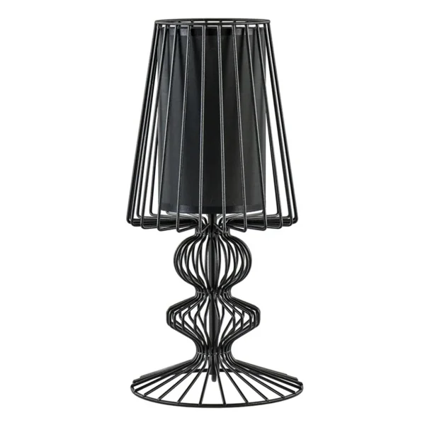 draad_tafellamp_zwart_met_0.webp Discount Straluma Draad tafellamp zwart met cilinder kap