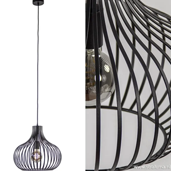 Best Straluma Draadhanglamp medium zwart 38cm