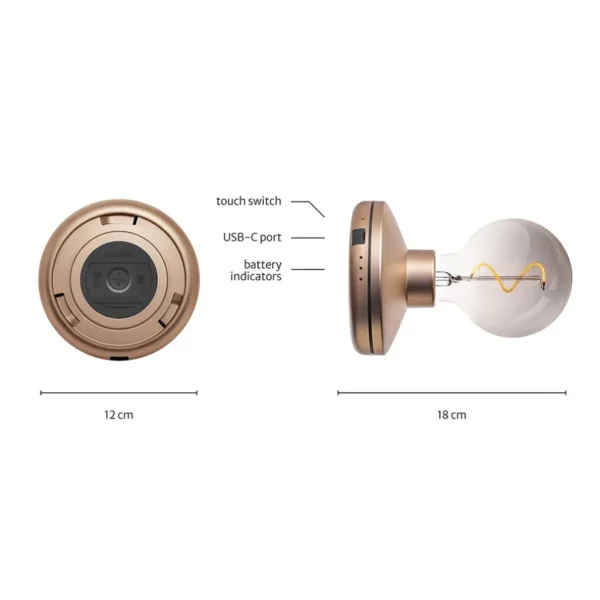 draadloze_wandlamp_oplaad_1.webp Outlet Straluma Draadloze wandlamp oplaadbaar goud met smoke