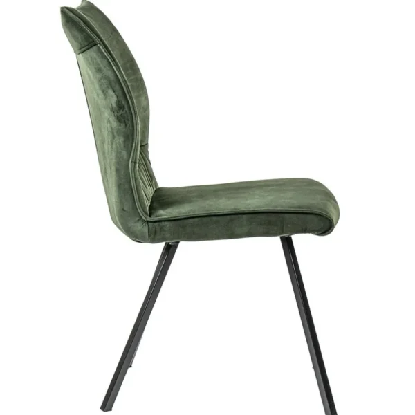 Sale Straluma Eetkamerstoel velvet groen met zwart