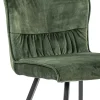 Sale Straluma Eetkamerstoel velvet groen met zwart