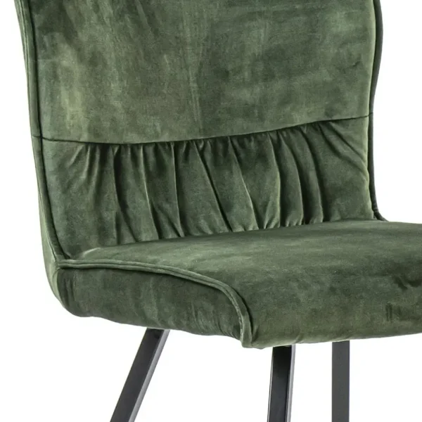Sale Straluma Eetkamerstoel velvet groen met zwart