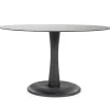 eetkamertafel_ronde_glaze_0.webp Clearance Straluma Eetkamertafel ronde glazen plaat zwart met mango houten voet