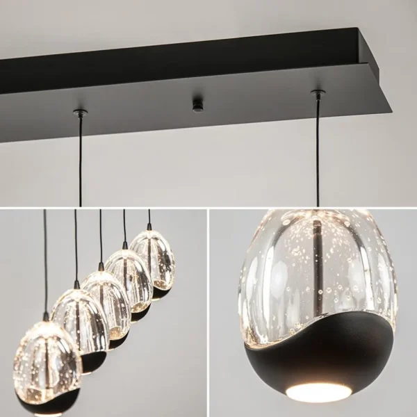 eettafelhanglamp_clear_eg_3.webp Store Straluma Eettafelhanglamp Clear Egg met zwart inclusief LED