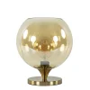elegante_tafellamp_donker_0.webp Outlet Straluma Elegante tafellamp donker goud met amber glazen bol 25 cm