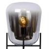 elegante_tafellamp_zwart__3.webp Outlet Straluma Elegante tafellamp zwart frame met smoke glazen kap