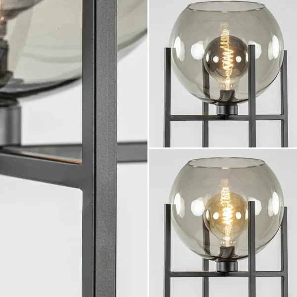 frame_vloerlamp_mat_zwart_3.webp Flash Sale Straluma Frame vloerlamp mat zwart met smoke glazen bol