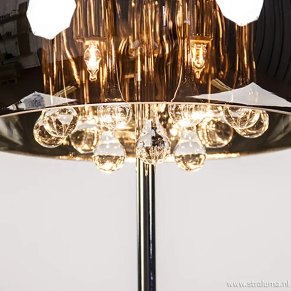 Fashion Straluma Glazen tafellamp Pearl met chroom