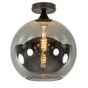 Sale Straluma Globe plafondlamp zwart met smoke/titanium glas 30 cm