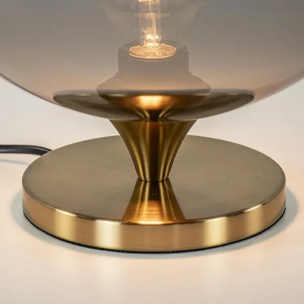 Online Straluma Globe tafellamp smoke/titanium met gouden voet