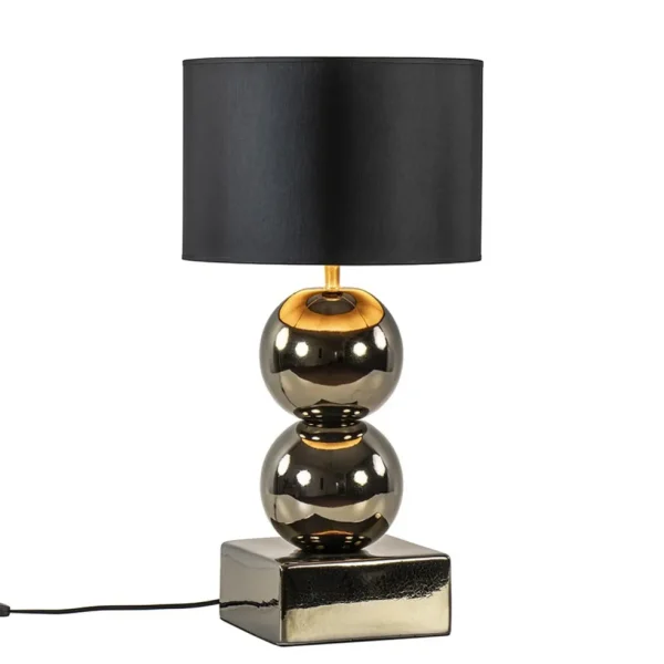 gouden_tafellamp_bollen_m_1.webp Online Straluma Gouden tafellamp bollen met zwart/gouden kap