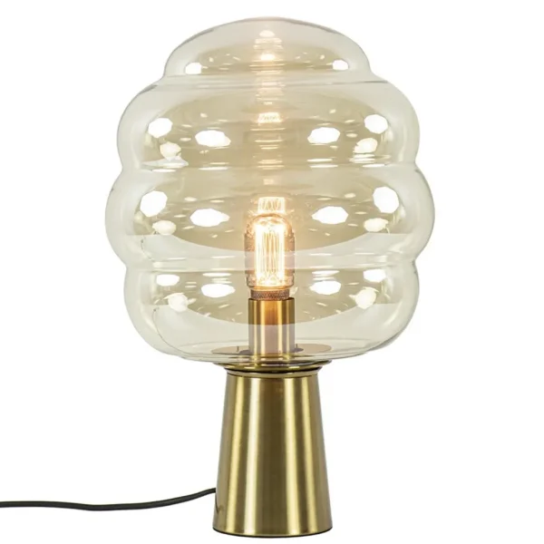 gouden_tafellamp_misty_me_1.webp Fashion Straluma Gouden tafellamp Misty met amber glazen kap L&L