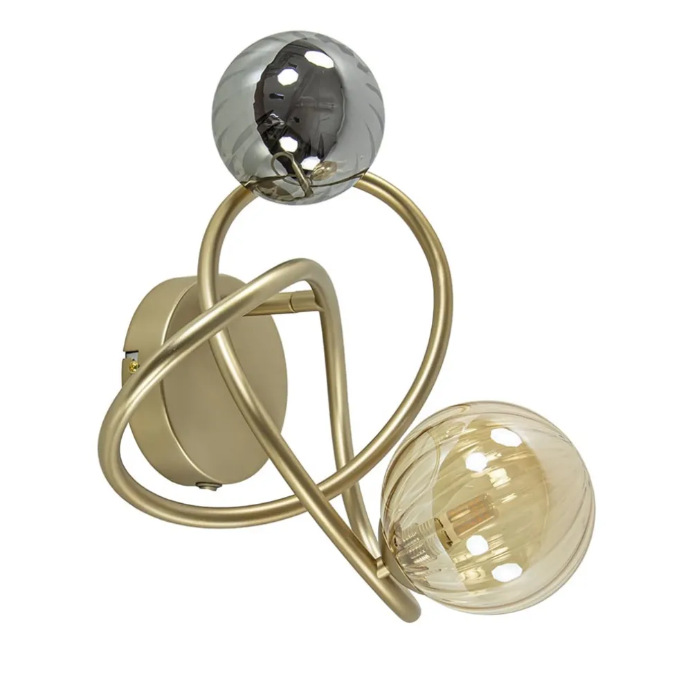 gouden_wandlamp_met_smoke_0.webp Sale Straluma Gouden wandlamp met smoke en amber glas