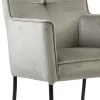 New Straluma Grijs/beige eetkamerstoel met wieltjes gr 2
