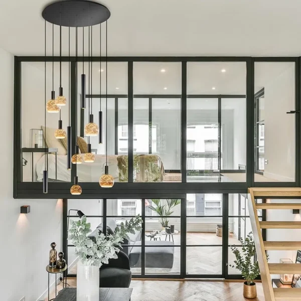 grote_design_hanglamp__vi_4.webp Best Straluma Grote design hanglamp / videlamp zwart Ø100 cm