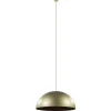 Online Straluma Grote design hanglamp koepel mat goud met zwart 90 cm