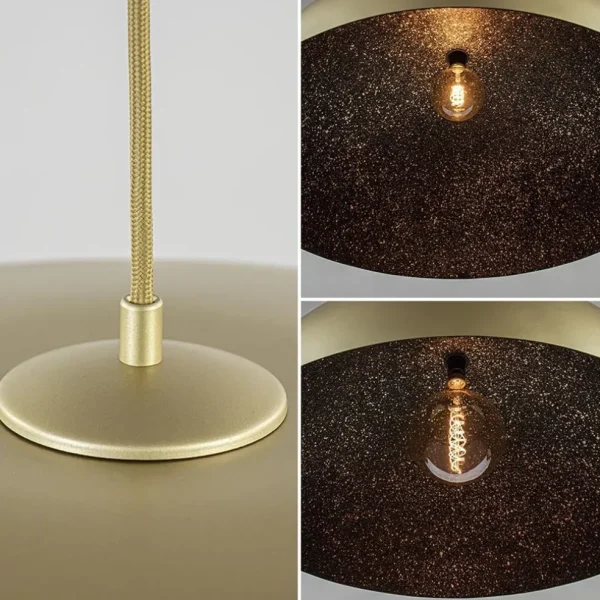 Online Straluma Grote design hanglamp koepel mat goud met zwart 90 cm