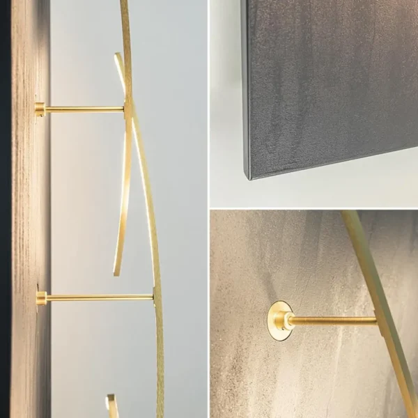 Online Straluma Grote design wandlamp met gouden kapjes
