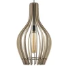 Store Straluma Grote hanglamp blank houten kap met zwart