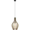 Store Straluma Grote hanglamp blank houten kap met zwart