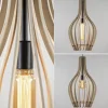 Store Straluma Grote hanglamp blank houten kap met zwart