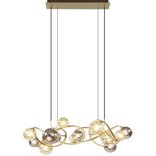 grote_hanglamp_goud_met_a_1.webp Best Straluma Grote hanglamp goud met amber/smoke glazen bollen