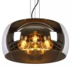Online Straluma Grote hanglamp zwart met smoke glazen kap