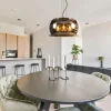 Online Straluma Grote hanglamp zwart met smoke glazen kap