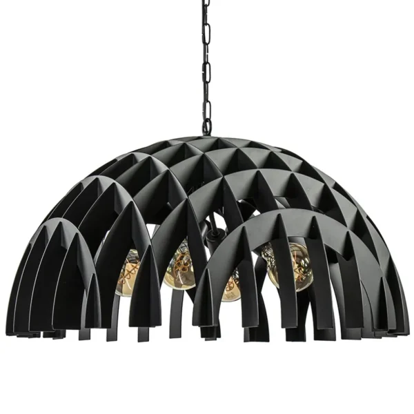 grote_koepel_hanglamp_dom_0.webp Outlet Straluma Grote koepel hanglamp Dome mat zwart metaal